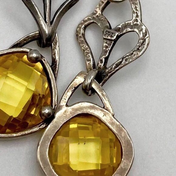 SILPADA Sterling Silver Faceted Citrine Drop Earrings W1221 NIB - Picture 4 of 5